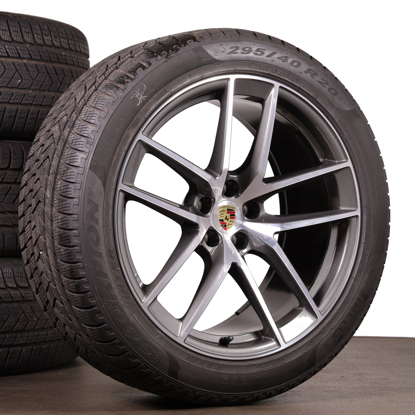 Original 20 Zoll Macan III 95B Winterräder 95B601025EJ 95B601025EK Winterreifen Titangrau