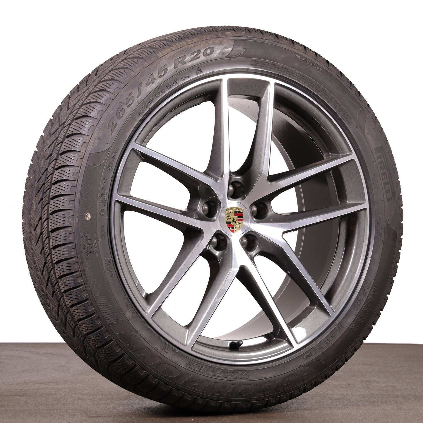 Original 20 Zoll Macan III 95B Winterräder 95B601025EJ 95B601025EK Winterreifen Titangrau